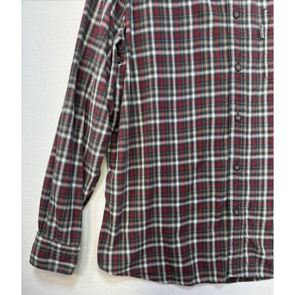 Woolrich Mens Button Down Shirt Size XLarge Red Gray Plaid Long Sleeve Outdoor - Picture 5 of 12